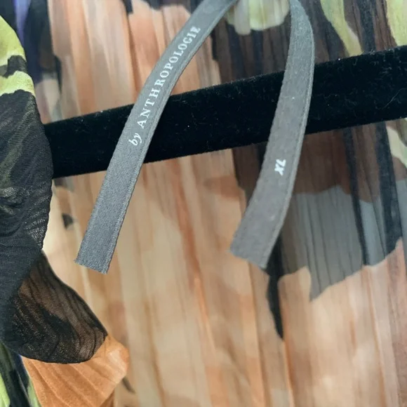 Anthropologie Marais Maxi Dress Purple and Orange Gown with Bishop Sleeves - Picture 6 of 6